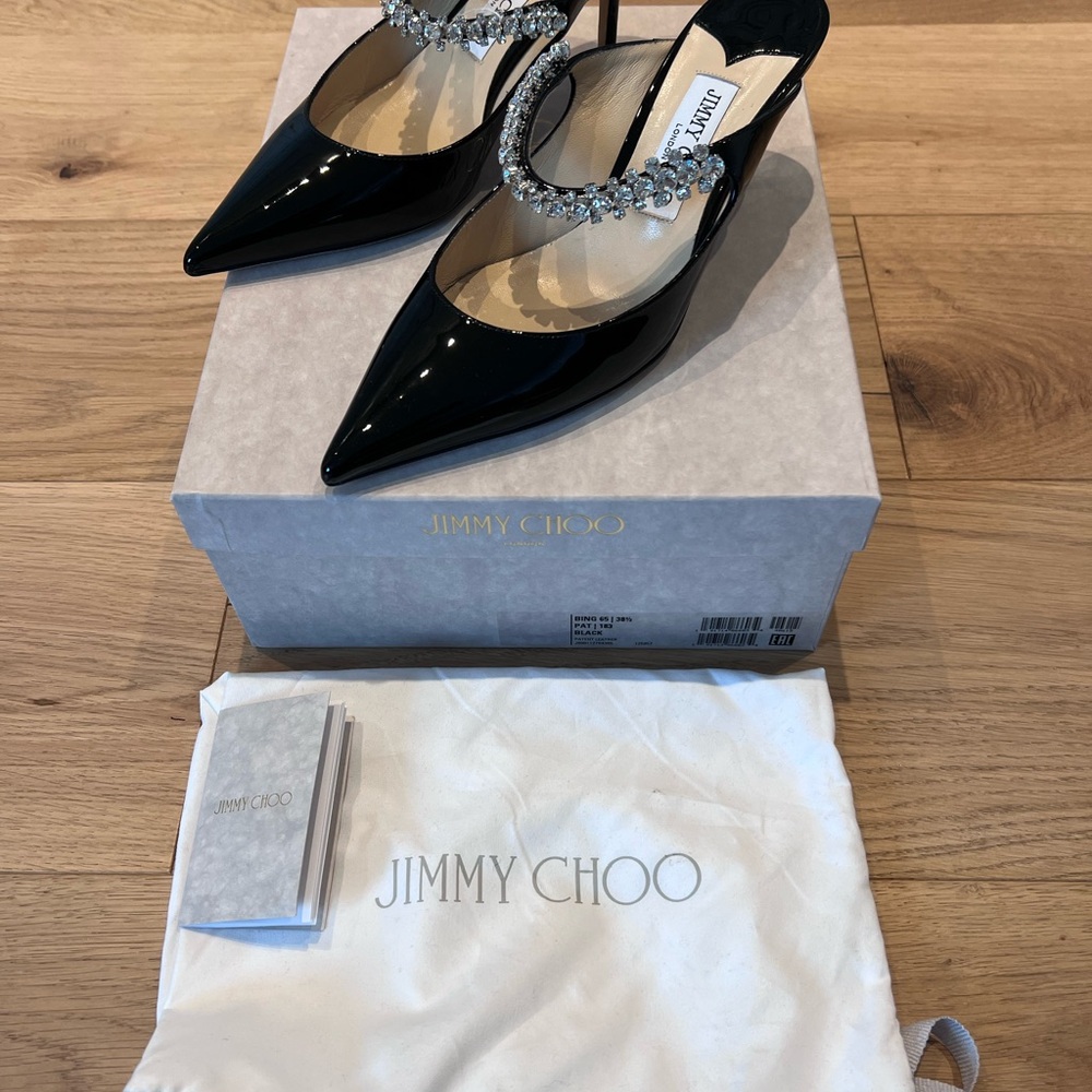 Jimmy Choo Bing 65 Black Patent Women's Heels - Picture 6 of 6